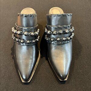 Donald J. Pliner Black Studded Mules Size 8 NEVER WORN